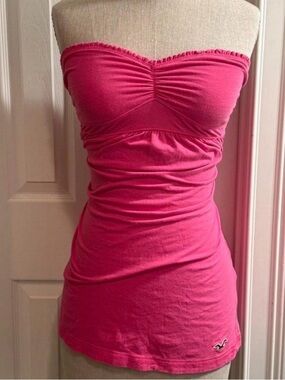 Hollister Hot Pink Strapless Ruched Tube Dress